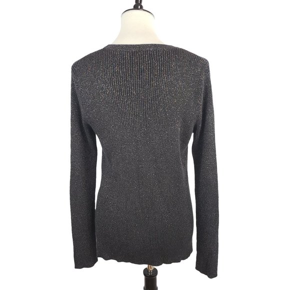 George Rainbow Metallic Ribbed Button-up Cardigan Large - Picture 7 of 8